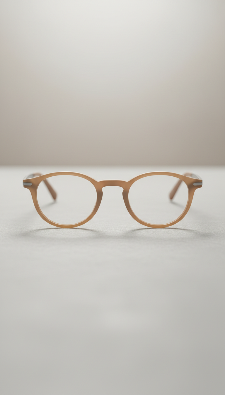 Warm Oat Round Frame Smart Glasses